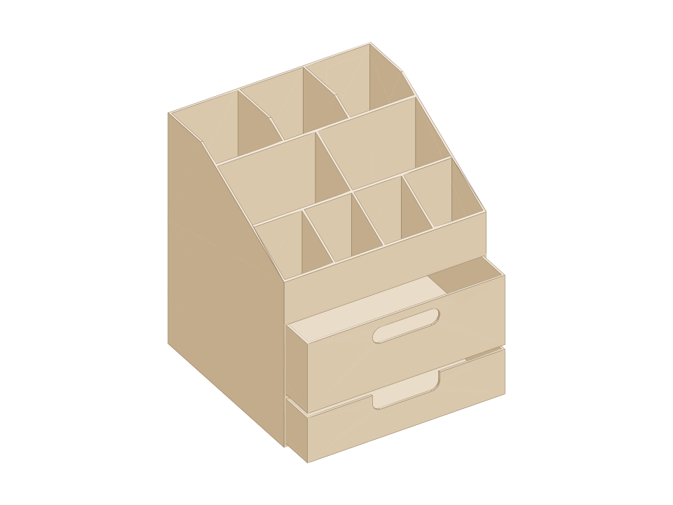 Preview of Wide studio organizer with two drawers